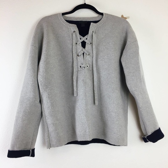 J. Crew Collection Bonded Merino Wool Boxy Sweater - Picture 2 of 6